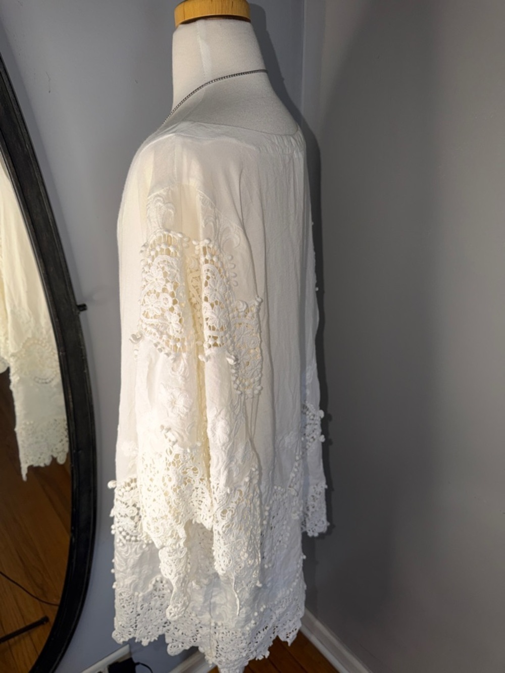 Eberjey white 100% Cotton Crochet-Trim tunic - Picture 4 of 7